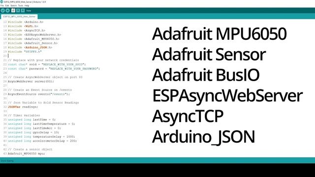 ESP32 Web Server with MPU-6050 Accelerometer and Gyroscope (3D object representation) смотреть онлайн