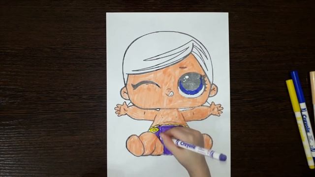 Раскраска малышки Куклы ЛоЛ / Coloring LOL Surprise Dolls смотреть онлайн