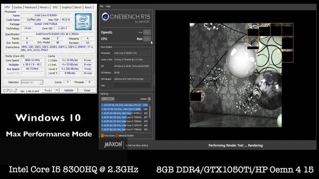 Intel Core i5 8300H CineBench R15 CPU Test! Score at 782CB! With default setting! HP Oemn 4 смотреть онлайн