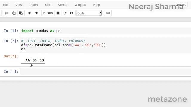 How to create an empty dataframe in python pandas ? | Neeraj Sharma смотреть онлайн