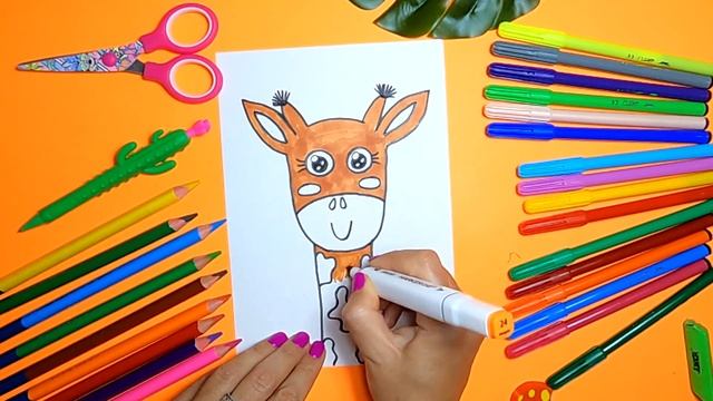 УЧИМСЯ рисовать ЖИРАФА | #DRAWINGS смотреть онлайн