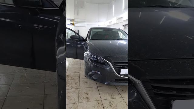 Mazda 3- тонировка фар автомобиля пленкой Solarnex, тонировка боковых пленкой Carbon смотреть онлайн
