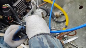 Установка новых тросов газ-реверс ОБЬ 1 мотор ХОНДА 30