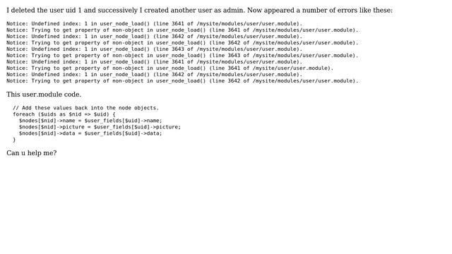 Drupal: Notice: Undefined index: 1 in user_node_load() смотреть онлайн