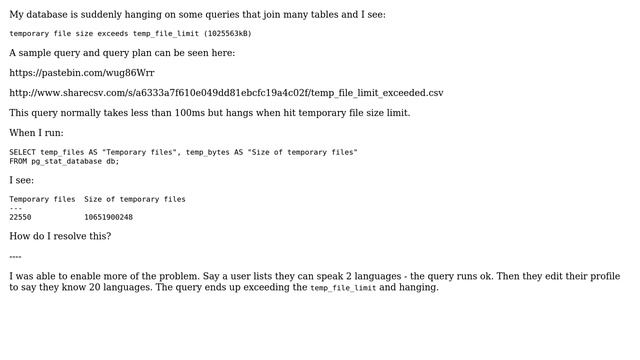 Databases: Error: "temporary file size exceeds temp_file_limit" (2 Solutions!!) смотреть онлайн