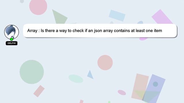Array : Is there a way to check if an json array contains at least one item of another json array i смотреть онлайн