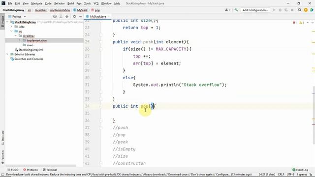 Stack Using Array -Implementation (Java) #datastructure #java #stack смотреть онлайн