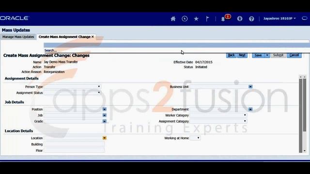 CREATE MASS ASSIGNMENT CHANGE IN ORACLE FUSION HCM смотреть онлайн