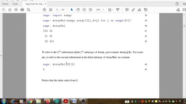 Arrays using sagemath смотреть онлайн