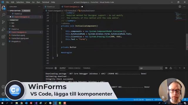 WinForms med .NET Core & Visual Studio Code смотреть онлайн