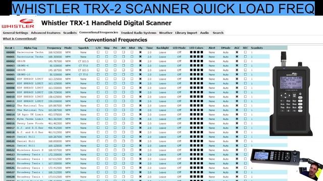 WHISTLER TRX-1 & 2 LOAD LOCAL FREQUENCIES USING WHISTLER FREE SOFTWARE смотреть онлайн