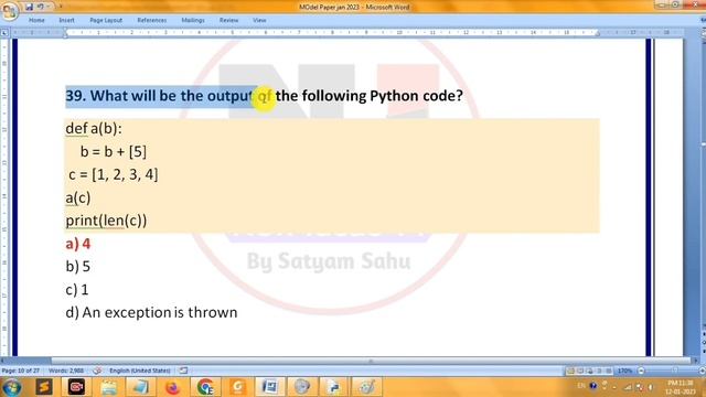 TOP 100 PYTHON MCQ QUESTIONS AND ANSWERS | python mcq for competitive exams | python mcq o level смотреть онлайн