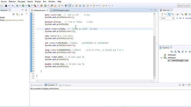 Java Data Types | Java | Programming Lang | Data Types 1 смотреть онлайн