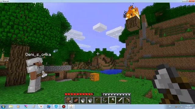 Minencraft бета цикл 3 серия. Случайно сожгли свою базу и курица не какает (Minecraft Let'sPlay) смотреть онлайн