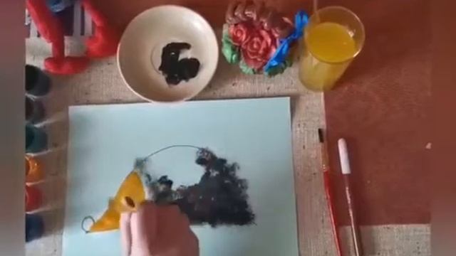 Ёжик рисование тычком смотреть онлайн