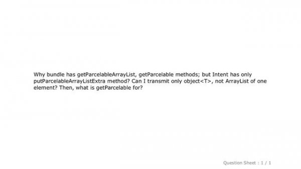 Android : Android: How to pass Parcelable object to intent and use getParcelable method of bundle?