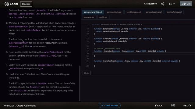 Solidity with Crypto Zombie lesson 5 #5 ERC721: Transfer Logic, Multiple Inheritance смотреть онлайн