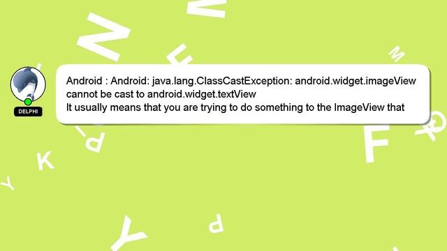 Android : Android: java.lang.ClassCastException: android.widget.imageView cannot be cast to android смотреть онлайн
