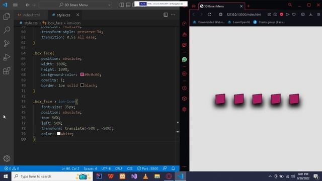 3d navigation menu in html css and javascript | boxes 3d navigation bar | amazing navbar смотреть онлайн