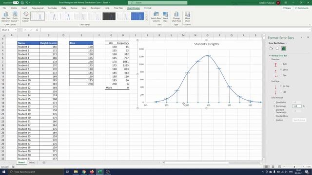 Excel Histogram with Normal Distribution Curve смотреть онлайн