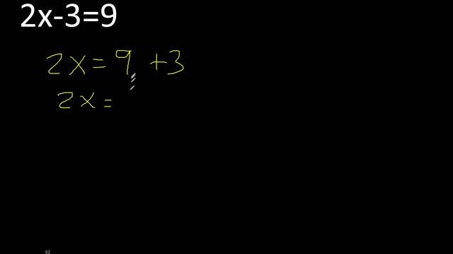 2x-3=9 . Ecuaciones De Primer Grado . Basico Novatos Desde Cero 0 , Hallar X
