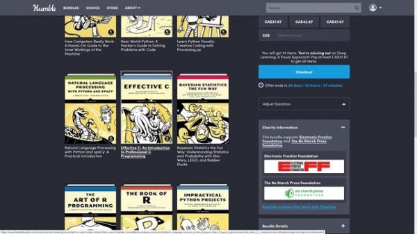 Programming Book Bundle By No Starch  -- C, Python, Algorithms, etc