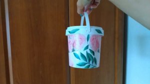 DIY . Корзинка, салфетница, декупаж ведерка. Basket, napkin holder, decoupage bucket.