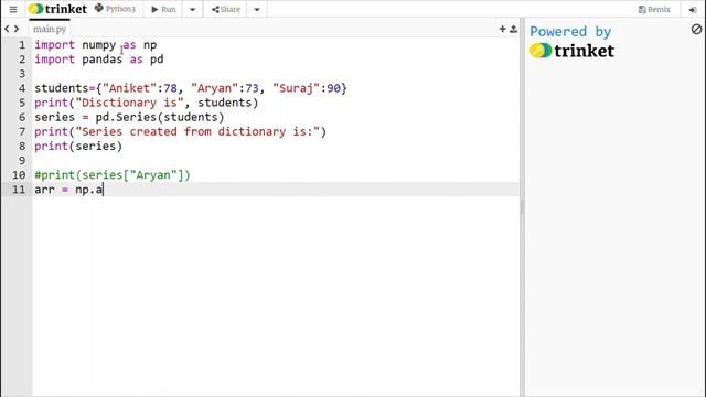 Create a pandas series from a dictionary of values and ndarray | IP PRACTICAL FILE | CLASS 12 | CBS смотреть онлайн