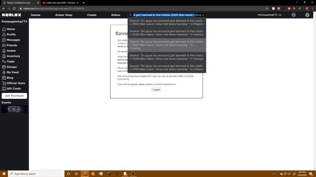 My Account Got Banned on Roblox - 2020 Ban Wave смотреть онлайн