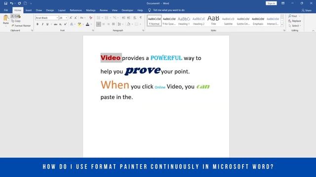How do I use format painter continuously in Microsoft word? смотреть онлайн
