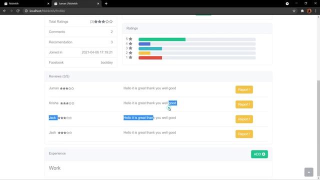 Nishkritih | Profile page | Frontend and Backend | Php and Ajax смотреть онлайн