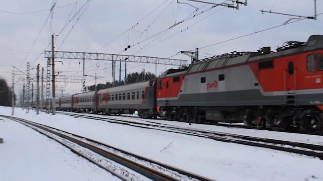 Электровоз ЭП2К-397 с поездом №375Я Воркута- Москва. смотреть онлайн