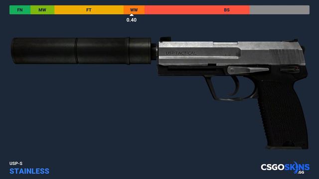 USP-S Stainless - Skin Float And Wear Preview смотреть онлайн