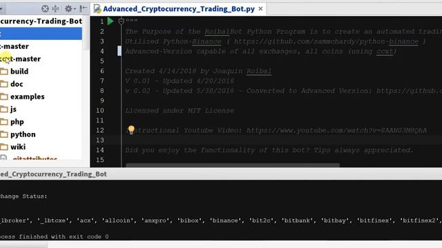 Chapter 5.5 - Advanced Cryptocurrency Trading Bot - Installing CCXT смотреть онлайн
