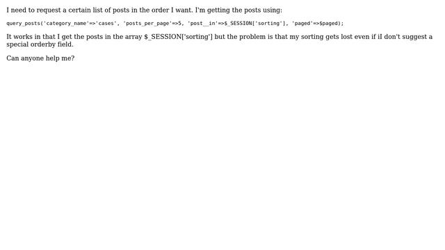 Wordpress: Wordpress: Keep order of query_posts list of post ID's using post__in смотреть онлайн