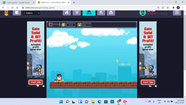 RollerCoin - прохождение 10 уровня мини игры Token Surfer смотреть онлайн