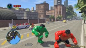 Hulk (Transformation) Vs Doombot(v-Series) Vs Red Hulk - Lego Marvel Super Heroes Game
