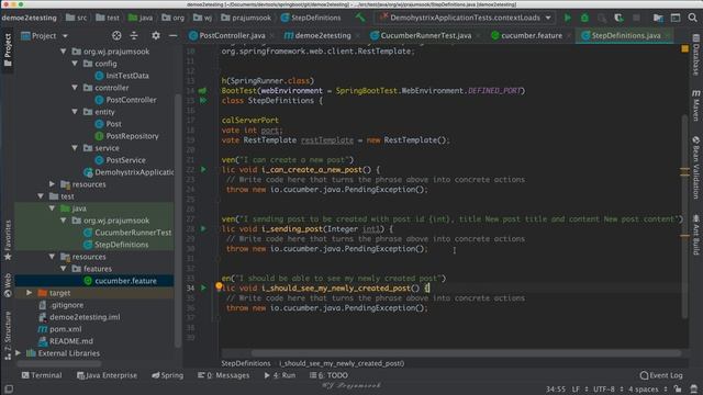 Spring boot end-to-end testing with BDD Cucumber смотреть онлайн