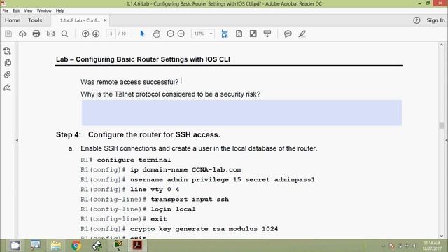 1.1.4.6 Lab - Configuring Basic Router Settings with IOS CLI смотреть онлайн