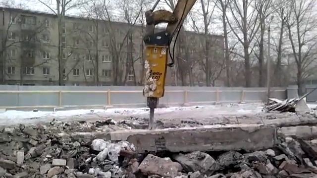 Работа ООО"Автодормастер" экскаватор+ гидромолот DELTA F-10 смотреть онлайн