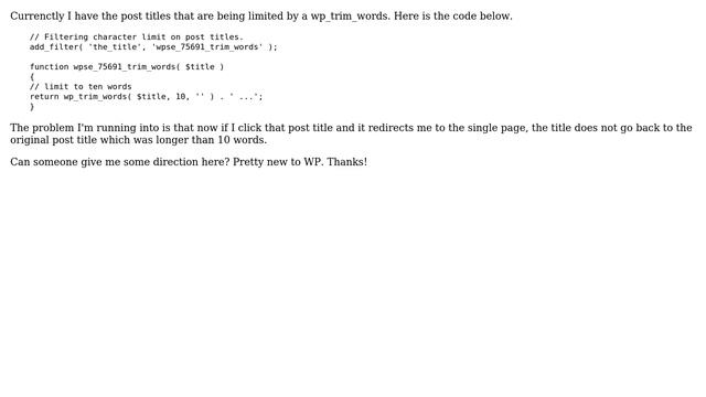 Wordpress: Post title to show all characters after having it limited for preview смотреть онлайн