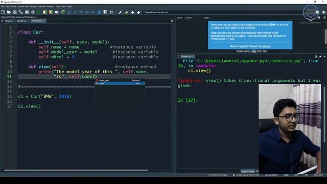 L7 | Python OOP | Constructor | Instance variable & method | Example-3 | Bangla смотреть онлайн
