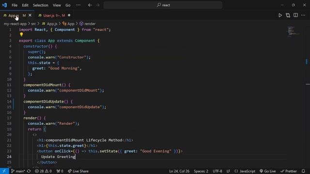 componentDidUpdate Lifecycle Method in ReactJs Tutorial #19 | Complete React Course смотреть онлайн