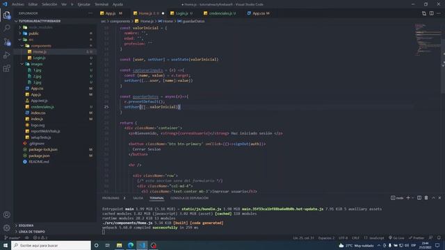 Curso React y Firebase (version 9) | Capturando la información del formulario смотреть онлайн