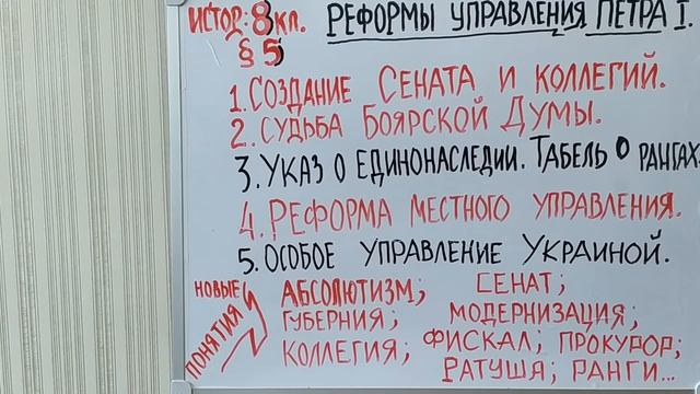 ПЕТР ВЕЛИКИЙ. РЕФОРМЫ УПРАВЛЕНИЯ. ОСОБОЕ ПРАВЛЕНИЕ НА УКРАИНЕ. ИСТОРИЯ. 8 КЛ. PITER5 Ист8кл смотреть онлайн
