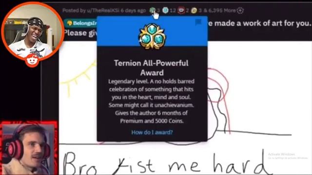KSI react to PewDiePie reaction for his drawing (KSI draw PewDiePie) смотреть онлайн