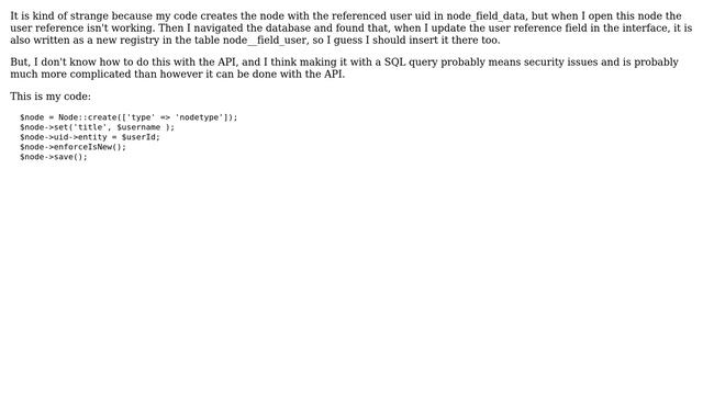 Drupal: How do I programmatically create a node with an entity reference (to an user)? смотреть онлайн