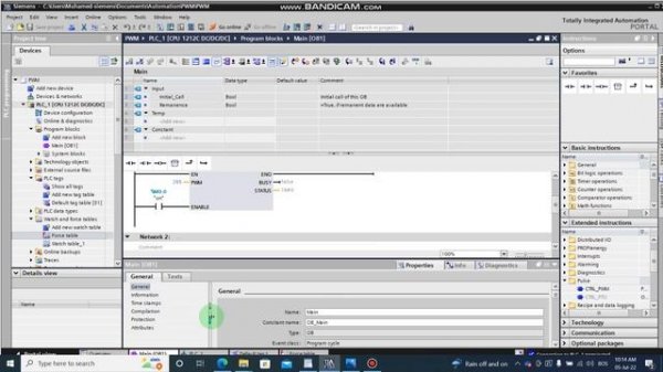 TIA Portal PWM (Pulse Width Modulation)