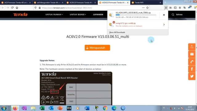 UPGRADE FIRMWARE WIFI ROUTER TENDA AC6 - AC1200