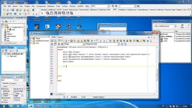 tutorial delphi database mysql bagian 1 (form login) смотреть онлайн